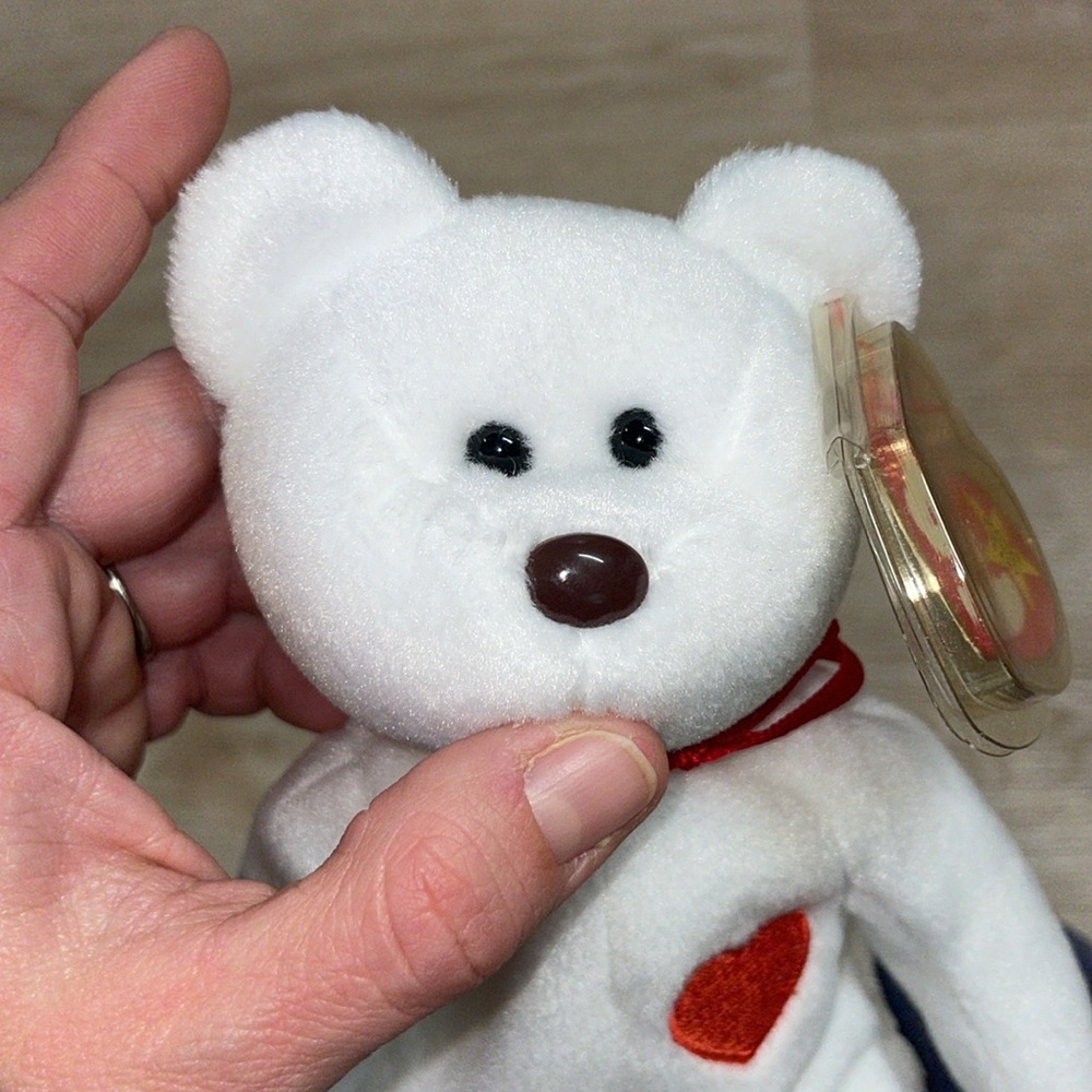 Ty 4058 Valentino Bear Beanie Baby 1993/1994 Brown Nose! Errors. - Picture 6 of 10